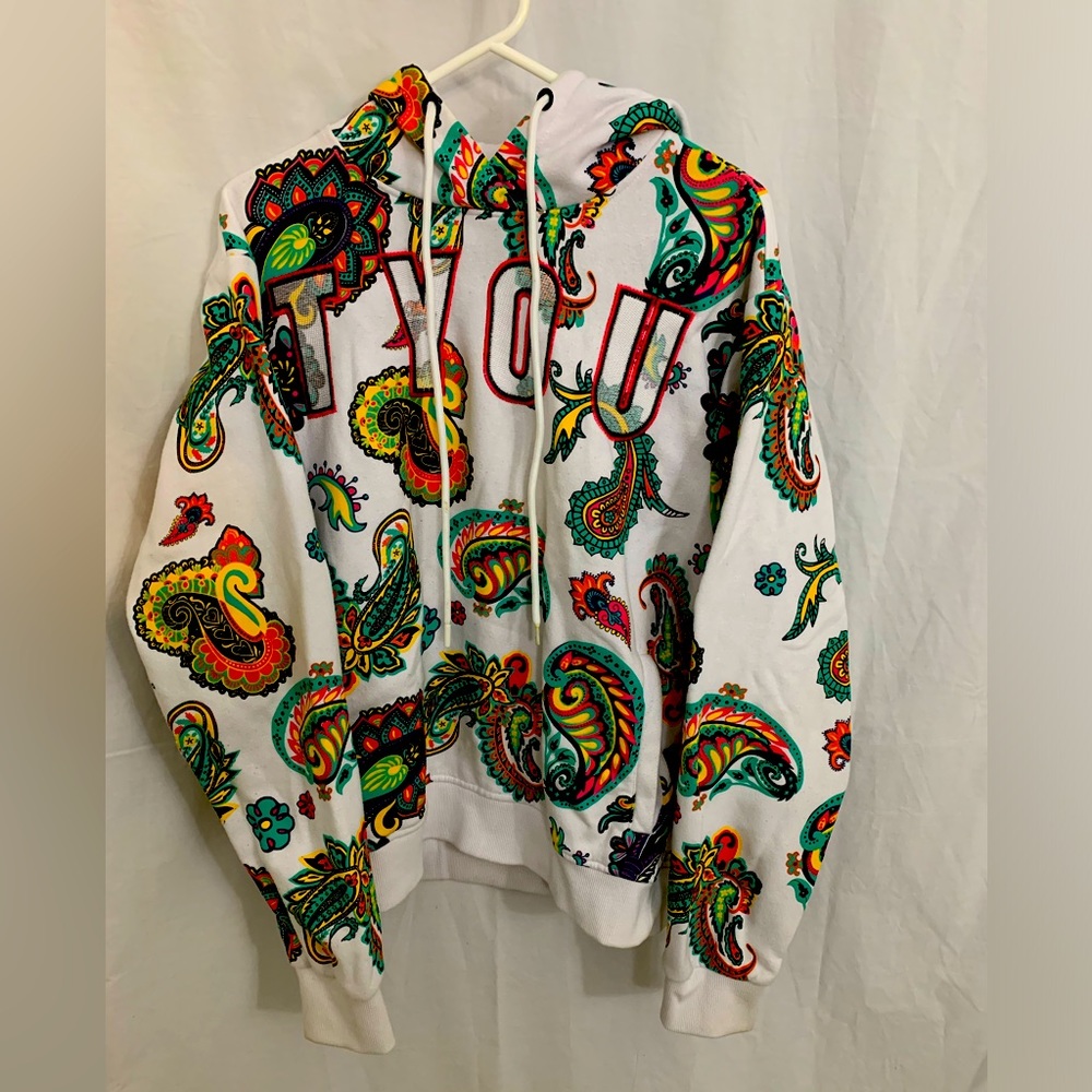 American Spirit Womans Colorful Pattern Hoodie Size Large